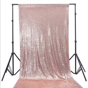 (2) 4ft W x 7.5ft H Rose Gold glitter backdrops